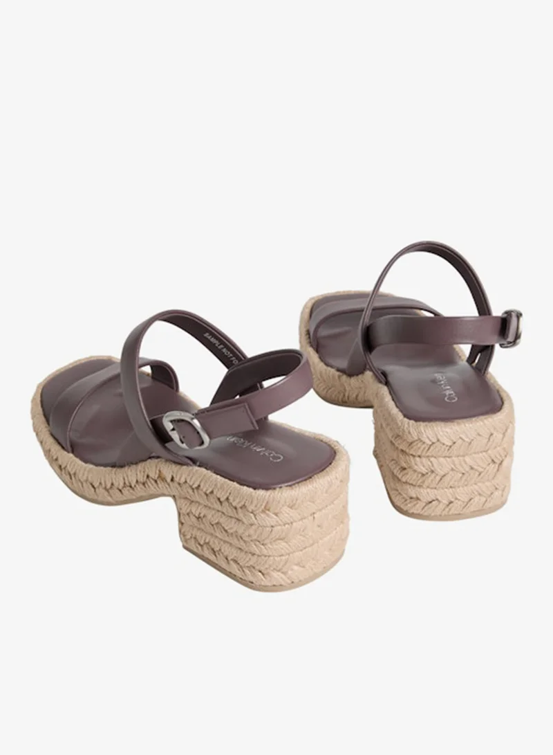 Calvin Klein Peppercorn Beta - Leather Espadrille Heeled Sandals for Women | Best Price UAE